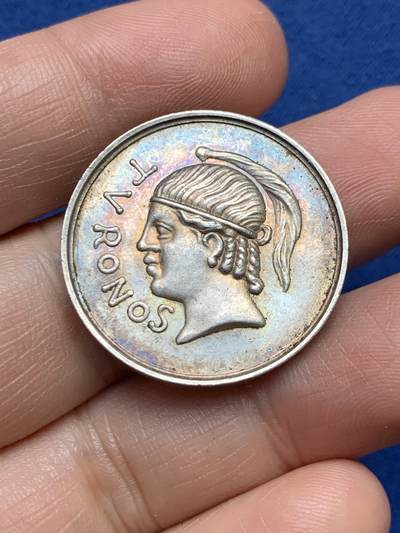 《竞宝斋》第485场 周日，周一，周二 3场连拍 （全场包邮）20级店铺 欢迎送拍 法国图赖讷考古协会纪念银章 10.25克 28.5mm 蜜蜂银标