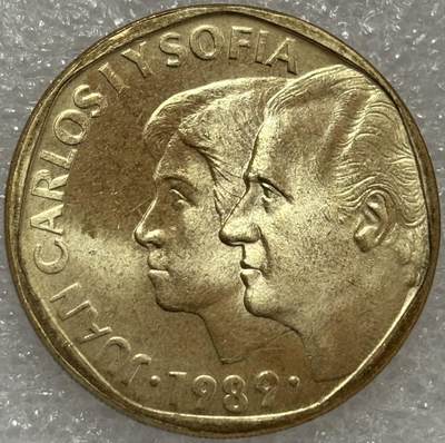 文馨钱币收藏第 302 场，国外回流老铜币，中东阿拉伯地区，拉美等国货币，30 号 1 号二连拍，长期接代拍业务，预计 4 月 4-5 号发货 全新原光 1989 年西班牙卡洛斯和索菲亚 500 比塞塔纪念币，第一版只发行四年