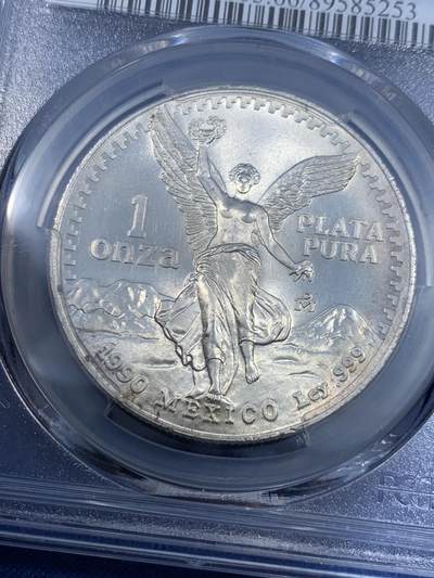 《竞宝斋》第484场 周日，周一，周二 3场连拍 （全场包邮）20级店铺 欢迎送拍 PCGS MS66 墨西哥 1990年 1盎司 自由女神银币 世界主流投资银币之一 老版币面