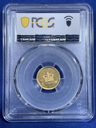 《竞宝斋》第484场 周日，周一，周二 3场连拍 （全场包邮）20级店铺 欢迎送拍 PCGS MS62 英国 1804年乔治三世1/3几尼 金币 9167金 2.8克 亚军分 稀见品种