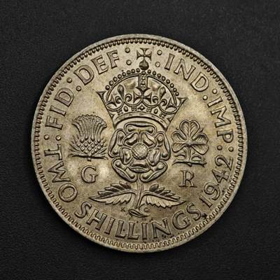 【淘币小摊】实时拍第九百零二拍   银币场    每周一统一发货 英国1942年乔治六世2先令银币