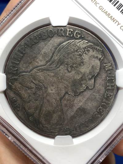 《竞宝斋》第484场 周日，周一，周二 3场连拍 （全场包邮）20级店铺 欢迎送拍 NGC VFD 奥地利1780年特蕾莎泰勒大银币后铸版