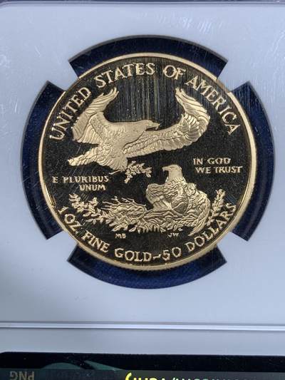 《竞宝斋》第484场 周日，周一，周二 3场连拍 （全场包邮）20级店铺 欢迎送拍 冠军分 NGC PF70UC 美国2008年自由女神50美元精制金币 W版 高浮雕 917金 33.93克（含1盎司纯金）美国金鹰 满分佳品