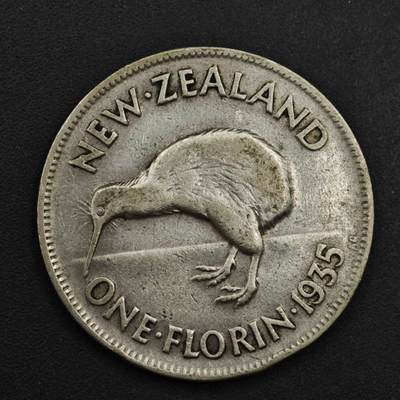 【淘币小摊】实时拍第九百零二拍   银币场    每周一统一发货 新西兰1935年乔治五世弗洛林银币