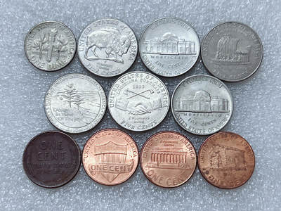 第一海外回流一元起拍收藏 散集专场  第313期 美国不同版本硬币 11枚