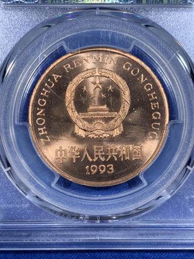 《竞宝斋》第484场 周日，周一，周二 3场连拍 （全场包邮）20级店铺 欢迎送拍 PCGS MS67RD 中国1993年珍惜野生动物-大熊猫5元纪念币