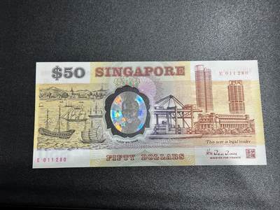 《外钞收藏家》第六百三十一期（五一假期场）（长期征集拍品、欢迎藏友们联系合作） 1965年新加坡50元 纪念钞 无47 全新UNC E冠