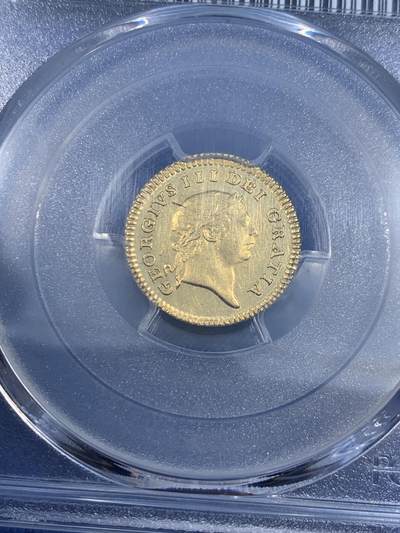 《竞宝斋》第484场 周日，周一，周二 3场连拍 （全场包邮）20级店铺 欢迎送拍 PCGS MS62 英国 1804年乔治三世1/3几尼 金币 9167金 2.8克 亚军分 稀见品种