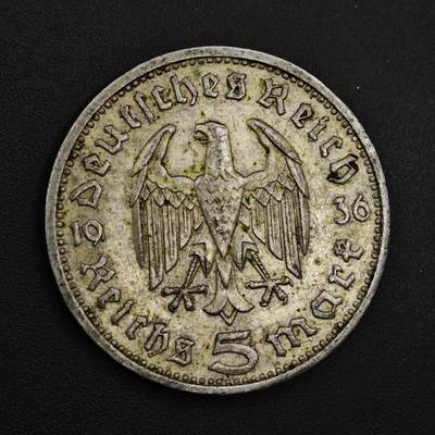 【淘币小摊】实时拍第九百零二拍   银币场    每周一统一发货 德国1936年5马克银币E厂