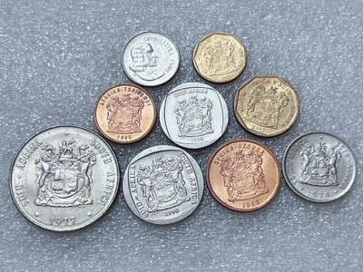 第一海外回流一元起拍收藏 散集专场  第313期 南非不同面值硬币 9枚 原光品