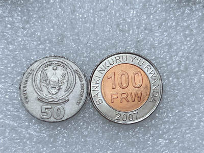 第一海外回流一元起拍收藏 散集专场  第313期 卢旺达硬币 2枚