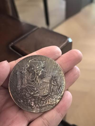 欧洲银章、铜章，大优惠起拍价都是银价计算 - 1894年法国纯银纪念章，玛丽安娜
