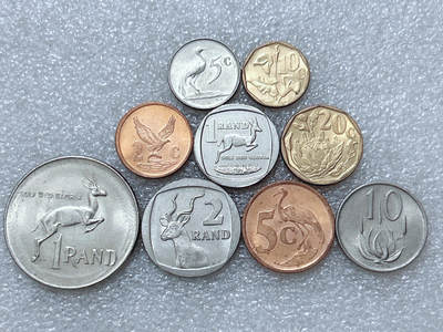 第一海外回流一元起拍收藏 散集专场  第313期 南非不同面值硬币 9枚 原光品