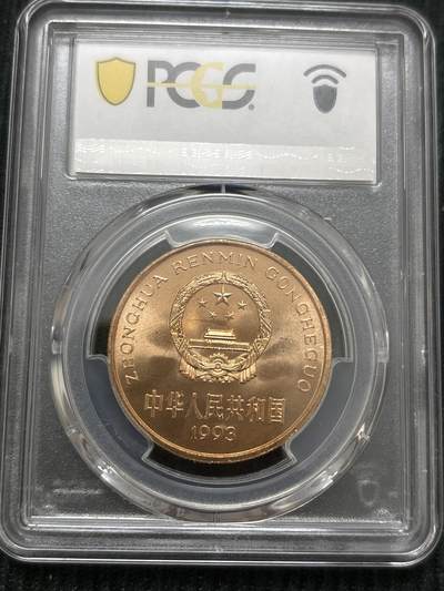 文馨钱币收藏第 303 场，【五一钱币荟，收藏盛宴】长期接代拍业务 PCGS MS67RD1993 年中国珍稀野生动物大熊猫 5 元纪念币，满铜光卷拆高分品