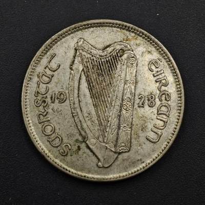 【淘币小摊】实时拍第九百零二拍   银币场    每周一统一发货 爱尔兰1928年2先令鲑鱼银币