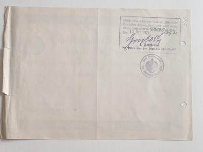 韵星假日军品类拍卖第56期  -- Rimey Holidays Militaria Auction 56 魏玛共和国为祖国服务奖章证书 非常出名的魏玛奖章 证书稀少 没有破损1926颁发带印记