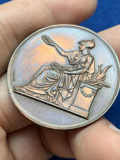 《竞宝斋》第484场 周日，周一，周二 3场连拍 （全场包邮）20级店铺 欢迎送拍 法国亚眠农业协会铜章 20.2克 36.1mm