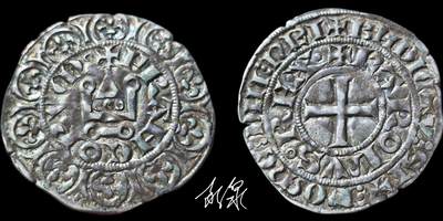 星盘世界钱币 5.2年度精品币大拍 一周年抽奖活动 中世纪 - 法国卡佩王朝查理四世半格罗斯（Maille Blanche）银币，始发行于1323年2月3日，含银量79.8%，欧洲老藏家旧藏，五彩包浆，深打好品，查理四世是卡佩王朝末代国王，所打制钱币品种与存世量都较少，以半格罗斯为主