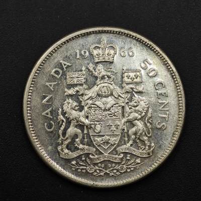 【淘币小摊】实时拍第九百零二拍   银币场    每周一统一发货 加拿大1966年伊丽莎白二世50分银币
