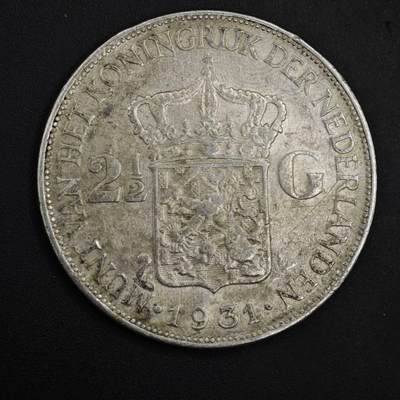 【淘币小摊】实时拍第九百零二拍   银币场    每周一统一发货 荷兰1931年威廉明娜女王2.5盾银币