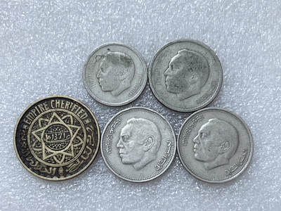 第一海外回流一元起拍收藏 散集专场  第313期 摩洛哥硬币 5枚