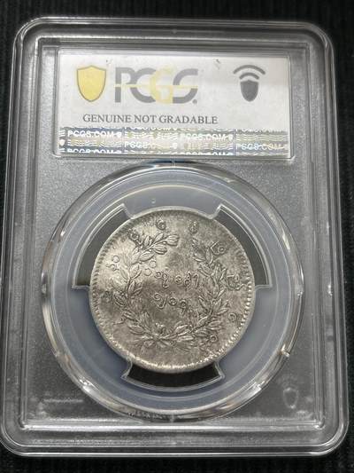 文馨钱币收藏第 303 场，【五一钱币荟，收藏盛宴】长期接代拍业务 PCGS VFD 缅甸 1852 年孔雀银币，热门品种