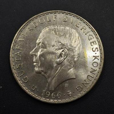 【淘币小摊】实时拍第九百零二拍   银币场    每周一统一发货 瑞典1966年5克朗银币