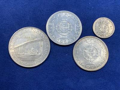 《竞宝斋》第484场 周日，周一，周二 3场连拍 （全场包邮）20级店铺 欢迎送拍 四枚一组 澳门银币 unc品 细节见图