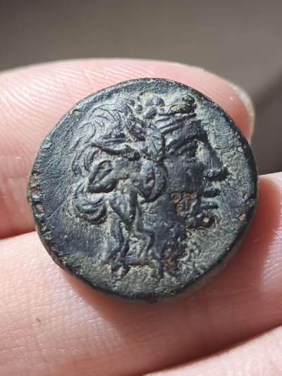 星盘世界钱币 5.2年度精品币大拍 一周年抽奖活动 - 美品！希腊化时代 - 酒神-狄俄尼索斯与蛇篮铜币 黑海沿岸城市阿米索造币 非常经典有名的一种