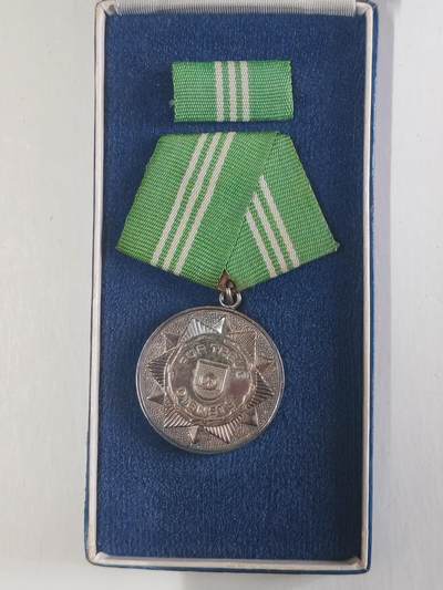 韵星假日军品类拍卖第56期  -- Rimey Holidays Militaria Auction 56 民主德国银级内务部武装力量忠诚服务奖章带原盒略 早期皮盒版本