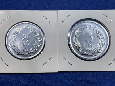 《竞宝斋》第484场 周日，周一，周二 3场连拍 （全场包邮）20级店铺 欢迎送拍 三枚一组 土耳其1980年捕鱼F.A.O纪念币