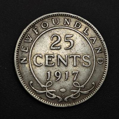 【淘币小摊】实时拍第九百零二拍   银币场    每周一统一发货 纽芬兰1917年乔治五世25分银币