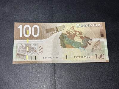 《外钞收藏家》第六百三十一期（五一假期场）（长期征集拍品、欢迎藏友们联系合作） 2004年加拿大旅版100元 全新UNC