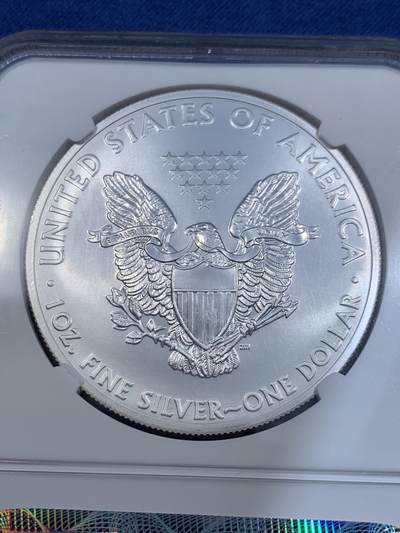 《竞宝斋》第484场 周日，周一，周二 3场连拍 （全场包邮）20级店铺 欢迎送拍 NGC MS70 美国2012年自由行走女神鹰洋银币 美国旧金山金门大桥标签 早期评级 状态极好 冠军分