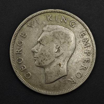 【淘币小摊】实时拍第九百零二拍   银币场    每周一统一发货 新西兰1937年乔治六世半克朗银币