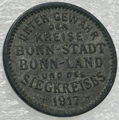 文馨钱币收藏第 302 场，国外回流老铜币，中东阿拉伯地区，拉美等国货币，30 号 1 号二连拍，长期接代拍业务，预计 4 月 4-5 号发货 少见极美品德国一战紧急状态币波恩1917年5芬尼锌币