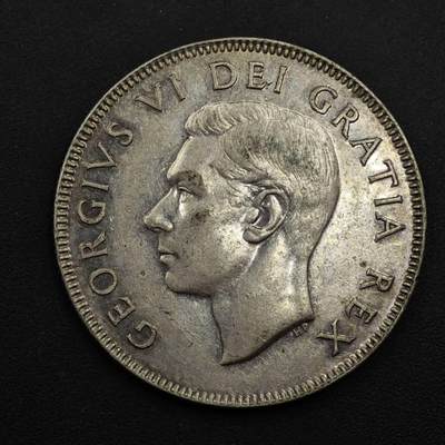 【淘币小摊】实时拍第九百零二拍   银币场    每周一统一发货 加拿大1951年乔治六世50分银币