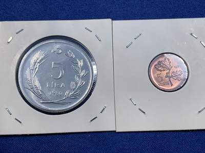 《竞宝斋》第484场 周日，周一，周二 3场连拍 （全场包邮）20级店铺 欢迎送拍 三枚一组 土耳其1980年捕鱼F.A.O纪念币