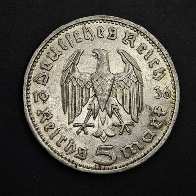 【淘币小摊】实时拍第九百零二拍   银币场    每周一统一发货 德国1936年5马克银币D厂