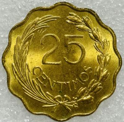 文馨钱币收藏第 302 场，国外回流老铜币，中东阿拉伯地区，拉美等国货币，30 号 1 号二连拍，长期接代拍业务，预计 4 月 4-5 号发货 原铜光好品 1953 年巴拉圭自由帽狮子王 25 分铜币