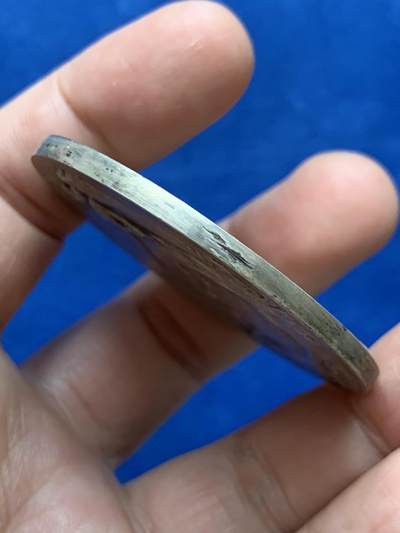 《竞宝斋》第484场 周日，周一，周二 3场连拍 （全场包邮）20级店铺 欢迎送拍 1903年英国首相张伯伦访问南非纪念镀银铜章，50.4毫米，53.55克。少见品种