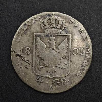 【淘币小摊】实时拍第九百零二拍   银币场    每周一统一发货 德国1805年普鲁士4格罗申银币