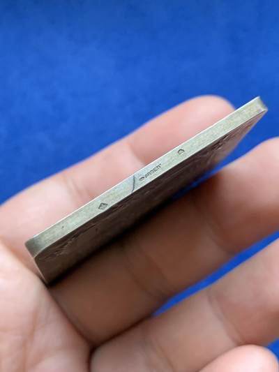 《竞宝斋》第484场 周日，周一，周二 3场连拍 （全场包邮）20级店铺 欢迎送拍 法国沙特尔储蓄银行方型纪念银章 67.8克 45.6*59.5mm 野猪头银标