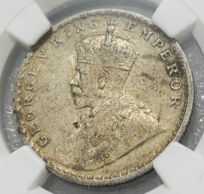 文馨钱币收藏第 303 场，【五一钱币荟，收藏盛宴】长期接代拍业务 NGC AUD1916 年英属印度乔治五世 1 卢比银币，黄油老包浆带淡淡彩纹，细节看图