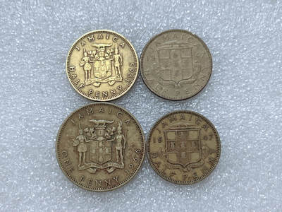 第一海外回流一元起拍收藏 散集专场  第313期 英属牙买加黄铜币 4枚