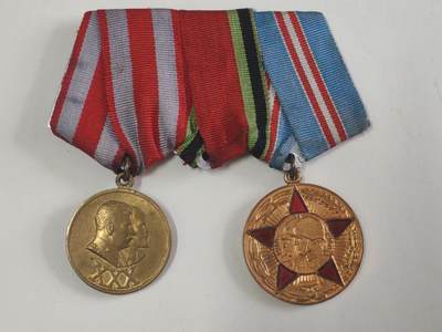 韵星假日军品类拍卖第56期  -- Rimey Holidays Militaria Auction 56 - 苏联建军三十四十五十周年奖章联排 四十周年章头缺失