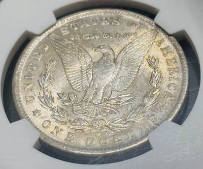 文馨钱币收藏第 303 场，【五一钱币荟，收藏盛宴】长期接代拍业务 NGC MS64  1884 年美国摩根鹰洋银元 O 版，淡淡金黄环边，金彩包浆，细节看图