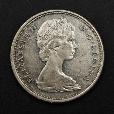 【淘币小摊】实时拍第九百零二拍   银币场    每周一统一发货 加拿大1966年伊丽莎白二世50分银币