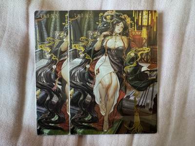 月落卡牌大清仓第10期 异界水浒神姬   卡玩帕克   美髯公朱仝   双联粗闪卡两张