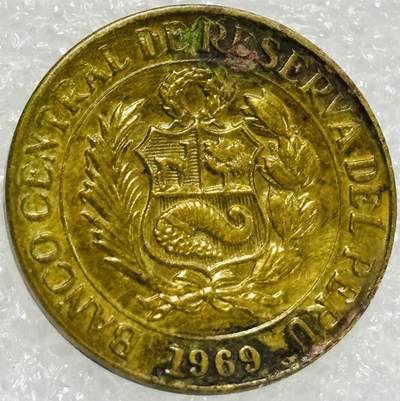 文馨钱币收藏第 302 场，国外回流老铜币，中东阿拉伯地区，拉美等国货币，30 号 1 号二连拍，长期接代拍业务，预计 4 月 4-5 号发货 1969 年秘鲁10 分铜币